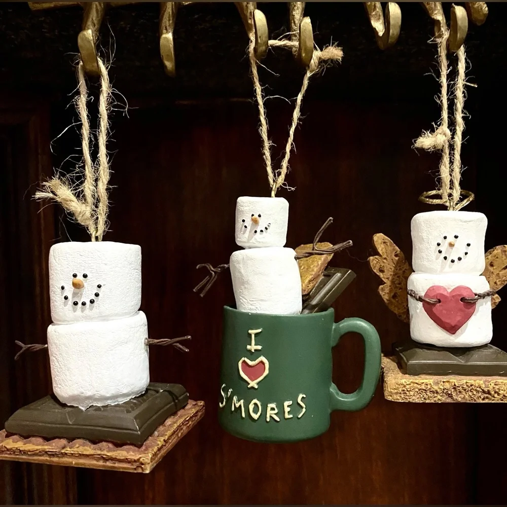 The Original S’mores Midwest Marshmallow Set of 3 Holiday Christmas Ornaments